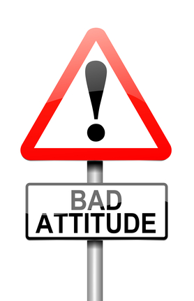 Illustration depicting a sign with a bad attitude concept.