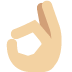 Ok hand sign (Medium light skin tone) 👌🏼